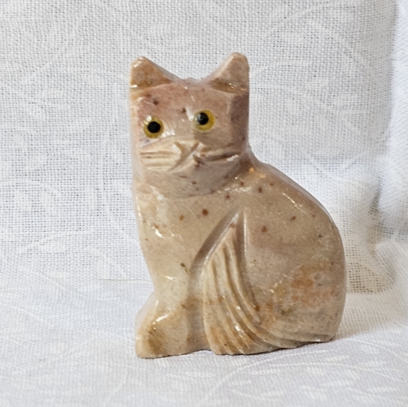 5 Soapstone Crystal Cats Kittens - Picture 2 of 12